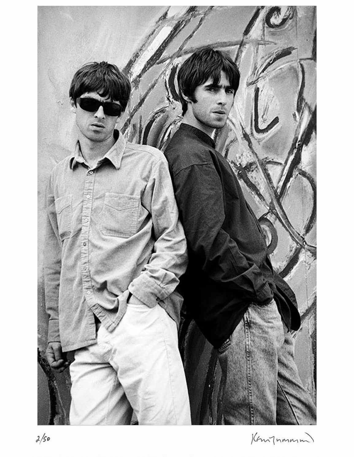 Noel and Liam Gallagher of rock band Oasis, 1994 by Kevin Cummins – Limited Edition Print.