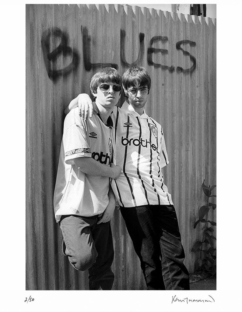 Oasis in Manchester City Shirts, 1994 – Limited Edition Print by Kevin Cummins – Limited Edition Print.