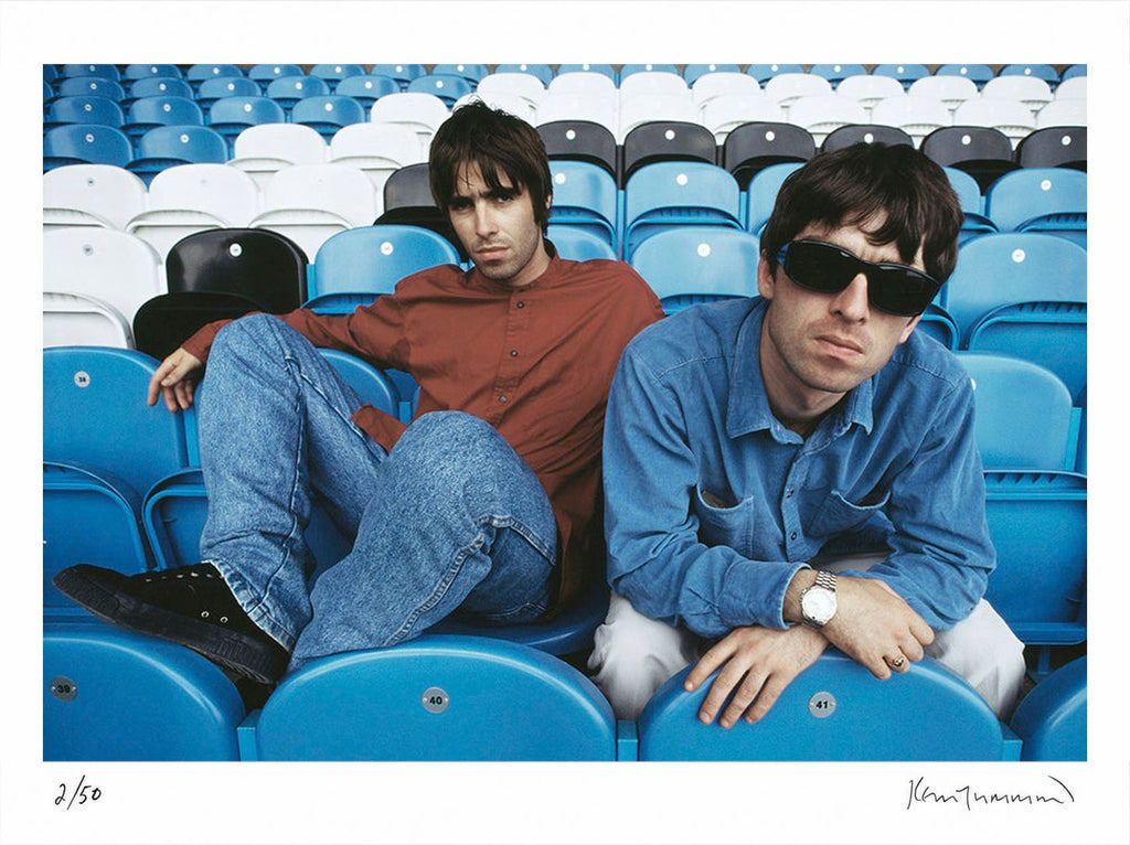 Noel Gallagher and Liam Gallagher photographed at Maine Road stadium, 1994 - Limited Edition Print by Kevin Cummins – Limited Edition Print.