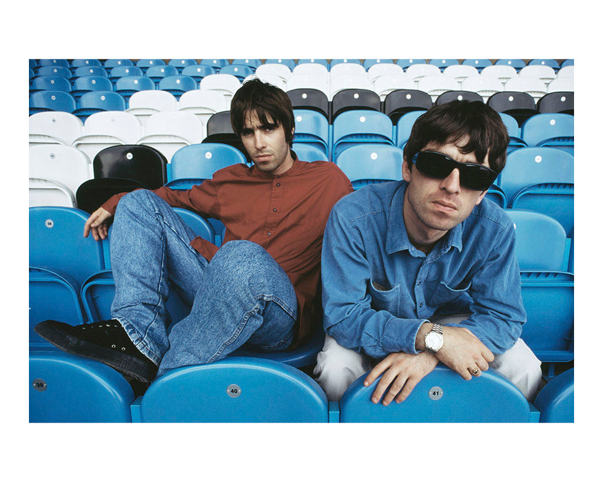 Noel Gallagher and Liam Gallagher photographed at Maine Road stadium, 1994 — Limited Edition Print