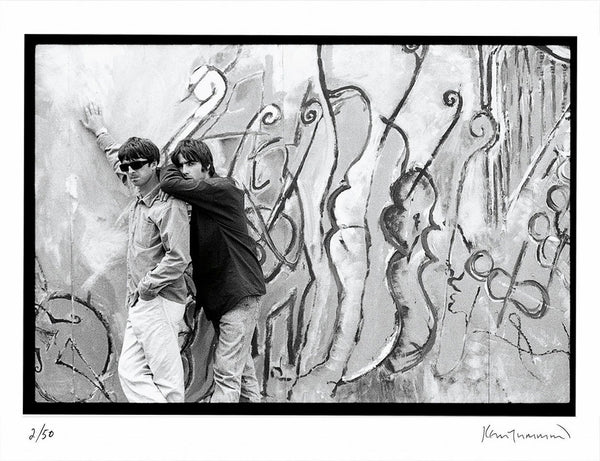 Noel Gallagher and Liam Gallagher of Oasis, photographed together, 1994 — Signed Limited Edition Print - Kevin Cummins