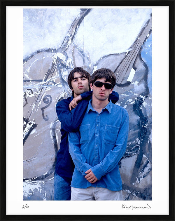 Liam and Noel Gallagher of Oasis, 1994 — Limited Edition Print, framed - Kevin Cummins