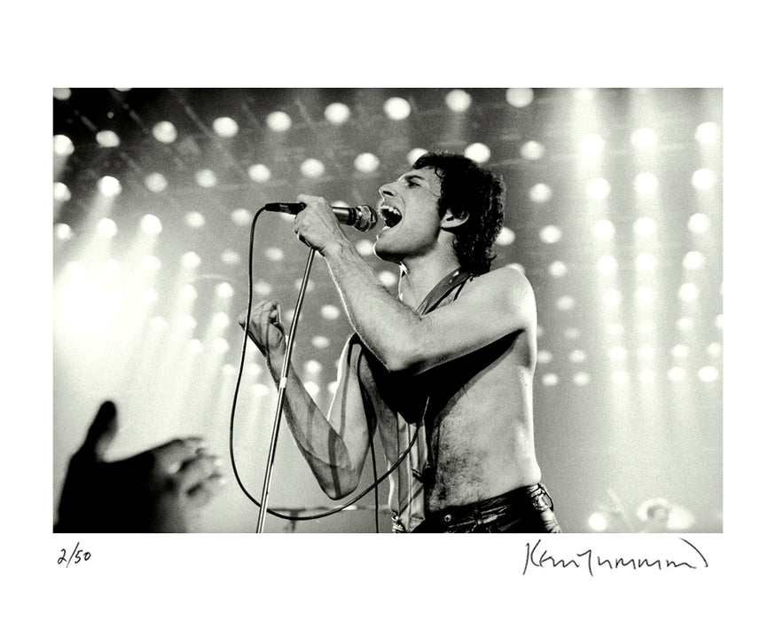 Freddie Mercury performing at the Manchester Apollo, 1979 — Limited Edition Print