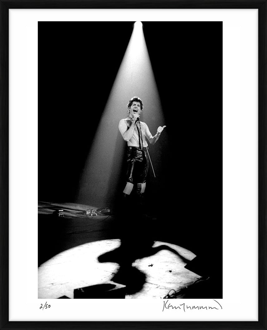 Freddie Mercury live at the Manchester Apollo, 1979 by Kevin Cummins – Limited Edition Print.