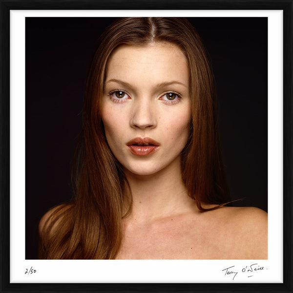 Kate Moss posing for a portrait, 1992 — Limited Edition Print, framed - Terry O'Neill