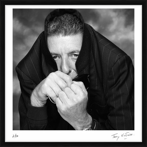 Leonard Cohen portrait, 1990 — Limited Edition Print, framed - Terry O'Neill