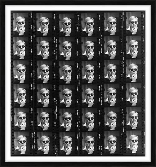 Andy Warhol at The Factory, Contact Sheet, 1965 — Limited Edition Print, framed - Lawrence Fried