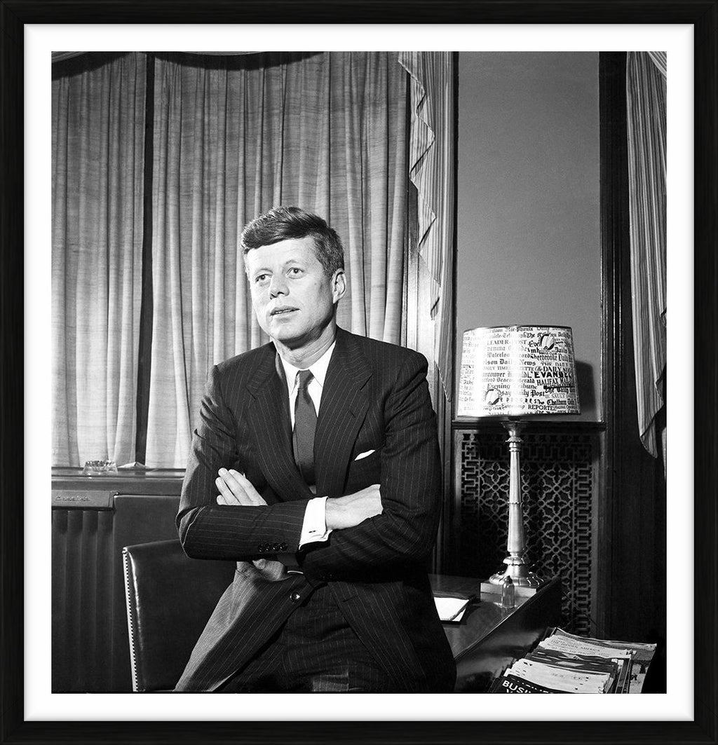 John F. Kennedy on set of Profiles in Courage, 1960s - Limited Edition Print by Lawrence Fried – Limited Edition Print.