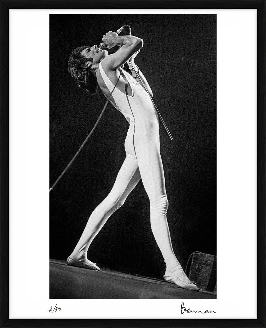 Freddie Mercury at Madison Square Garden, 1977 by Michael Brennan – Limited Edition Print.