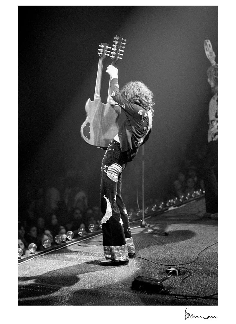 Jimmy Page with his double-neck Gibson, 1975 — Limited Edition Print