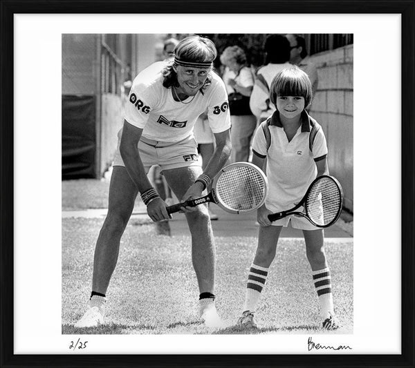 Bjorn Borg and Andre Agassi in Las Vegas, 1978 — Limited Edition Print, framed - Michael Brennan