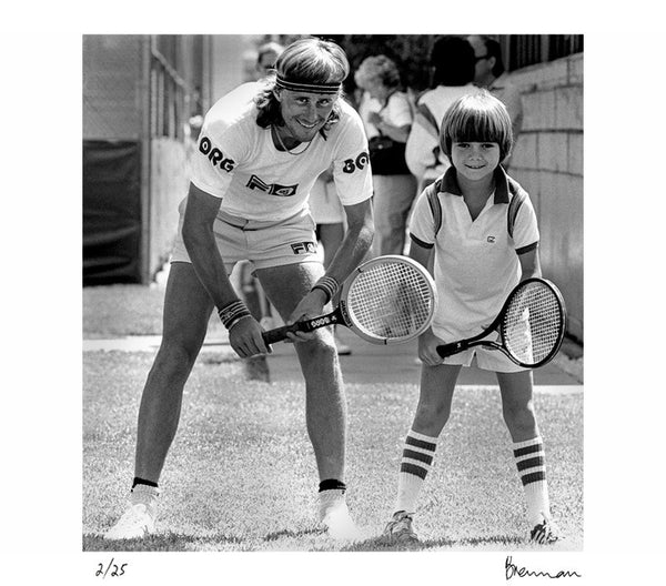 Bjorn Borg and Andre Agassi in Las Vegas, 1978 — Signed Limited Edition Print - Michael Brennan