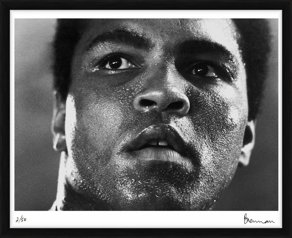 Muhammad Ali training session headshot, 1977 – Limited Edition Print by Michael Brennan – Limited Edition Print.