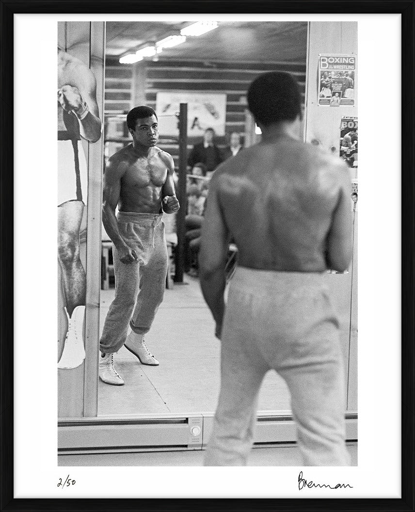 Muhammad Ali in the mirror, 1977 by Michael Brennan – Limited Edition Print.