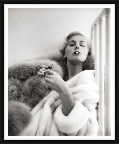 Anita Ekberg Smokes a Cigarette — Limited Edition Print, framed - Milton H. Greene