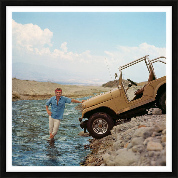 Steve McQueen with his CJ5 Jeep, 1969 — Limited Edition Print, framed - Milton H. Greene