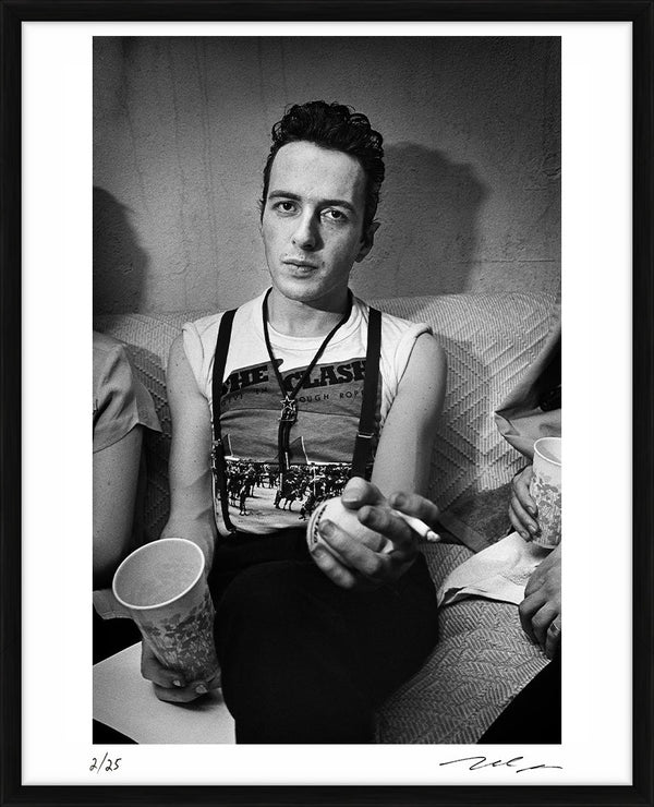 Joe Strummer smoking in Boston, 1981 — Limited Edition Print, framed - Michael Grecco
