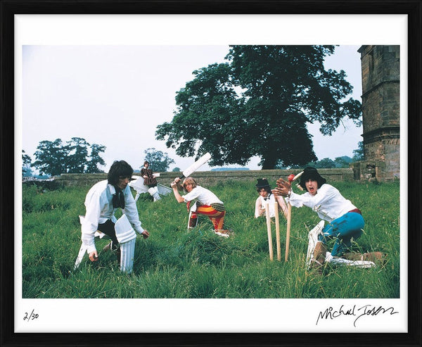 The Rolling Stones playing cricket, 1968 — Limited Edition Print, framed - Michael Joseph