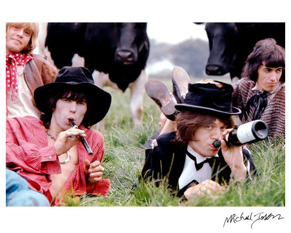 Mick and Keith Drinking, 1968 — Signed Limited Edition Print - Michael Joseph