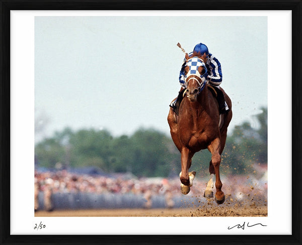 Ron Turcotte winning the Kentucky Derby, 1973 — Limited Edition Print, framed - Neil Leifer
