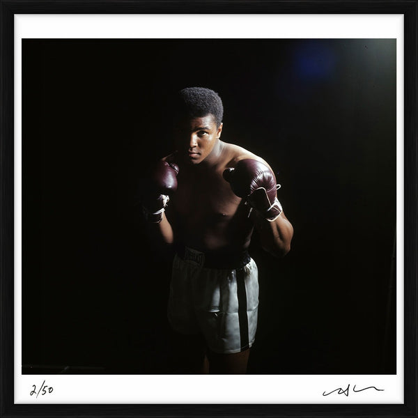 Muhammad Ali split light portrait, 1965 — Limited Edition Print, framed - Neil Leifer