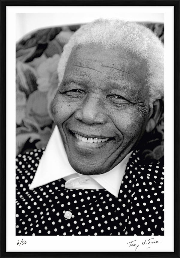 Nelson Mandela close up portrait, 2008 — Limited Edition Print, framed - Terry O'Neill