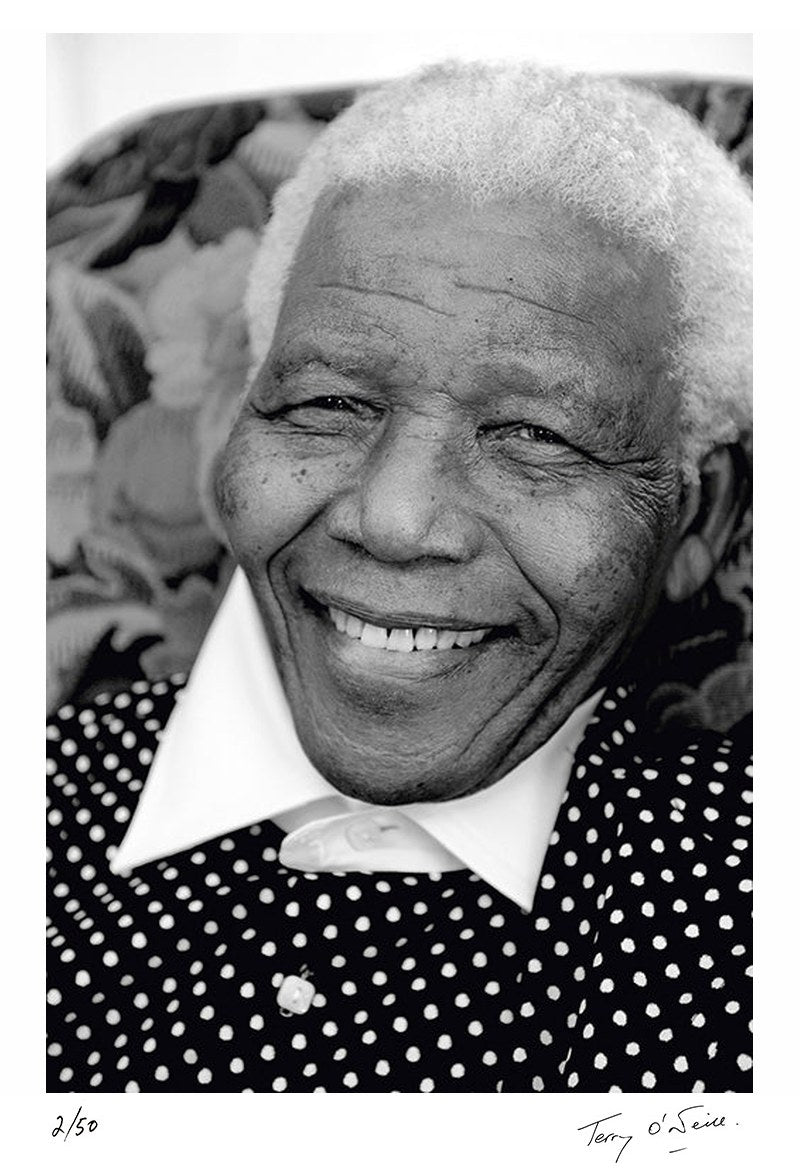 Nelson Mandela close up portrait, 2008 by Terry O'Neill – Limited Edition Print.