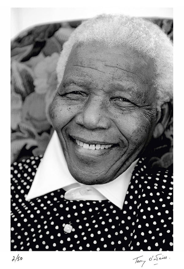 Nelson Mandela close up portrait, 2008 — Signed Limited Edition Print - Terry O'Neill