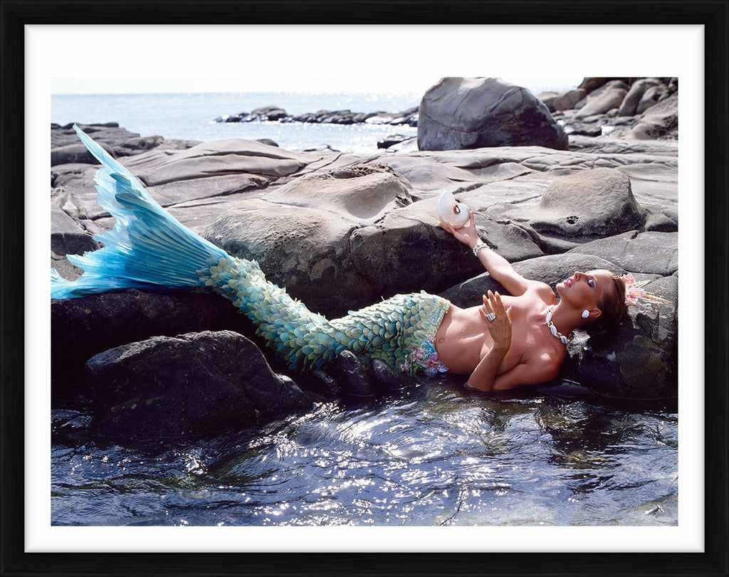 Deborah Harris in a mermaid's tail, 1990 - Limited Edition Print by Norman Parkinson – Limited Edition Print.