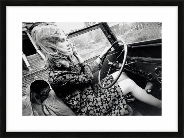 Celia Hammond behind the wheel, 1964 — Limited Edition Print, framed - Norman Parkinson