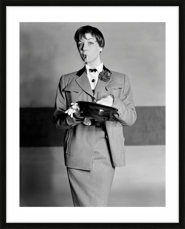 Enid Boulting wearing a Helena Geffers suit, 1950 — Limited Edition Print, framed - Norman Parkinson