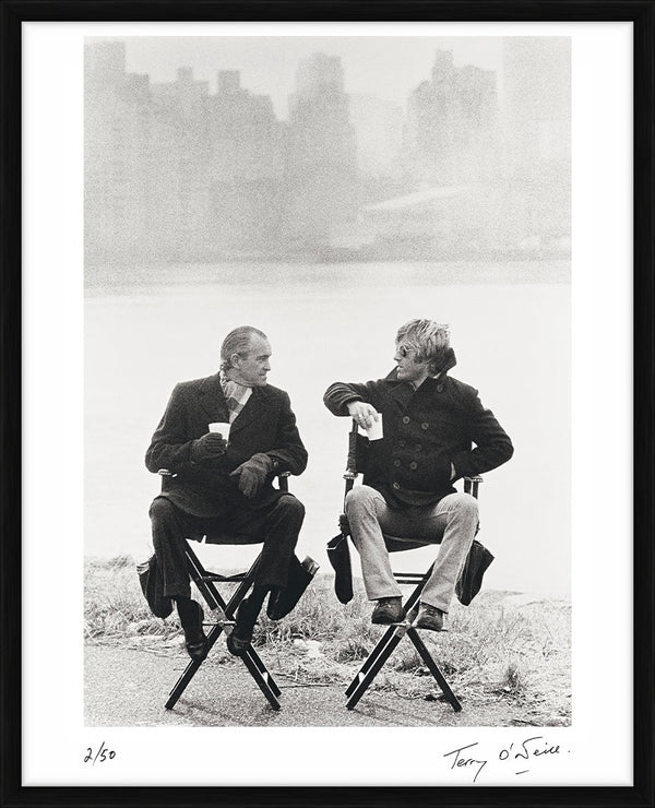 Robert Redford and Richard Helms on set, 1974 — Limited Edition Print, framed - Terry O'Neill