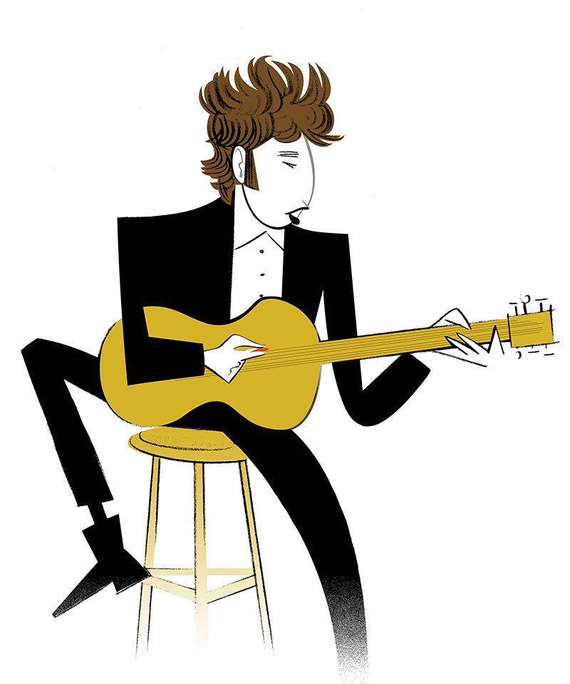 Bob Dylan Risko caricature, 1994 by Robert Risko – Limited Edition Print.