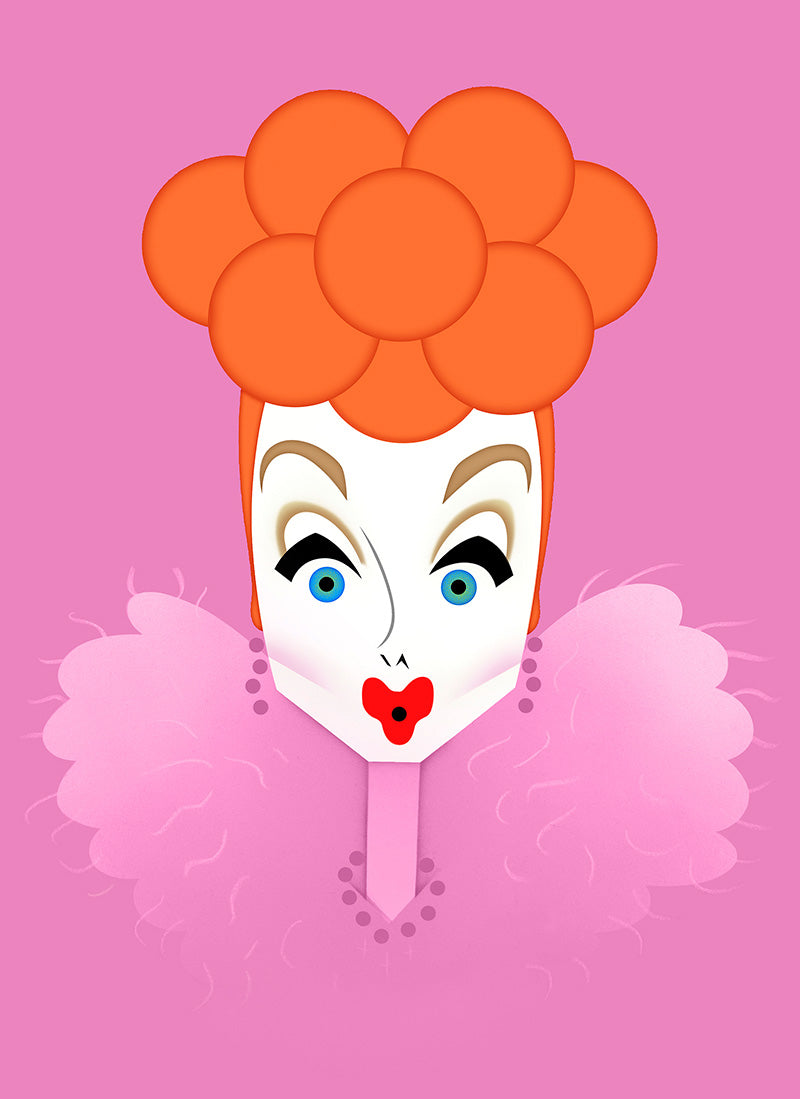 Lucille Ball by illustrator Robert Risko, In Style, 1986 — Limited Edition Print