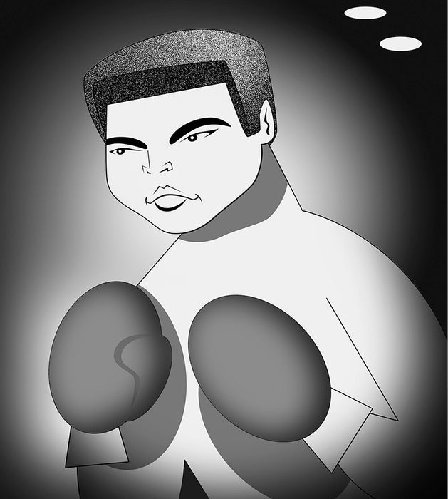 Muhammad Ali by illustrator Robert Risko, unpublished, 2015 — Limited Edition Print