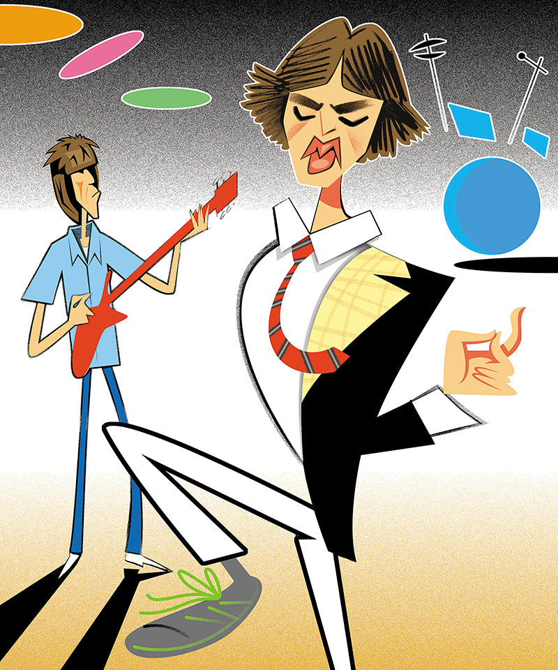 Mick Jagger and Keith Richards by illustrator Robert Risko, Rolling Stone, 2000 — Limited Edition Print