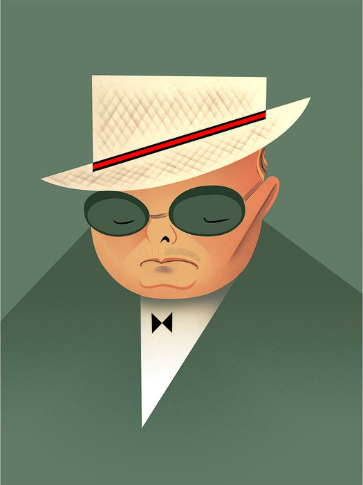 Truman Capote by illustrator Robert Risko, In Style, 1985 — Limited Edition Print