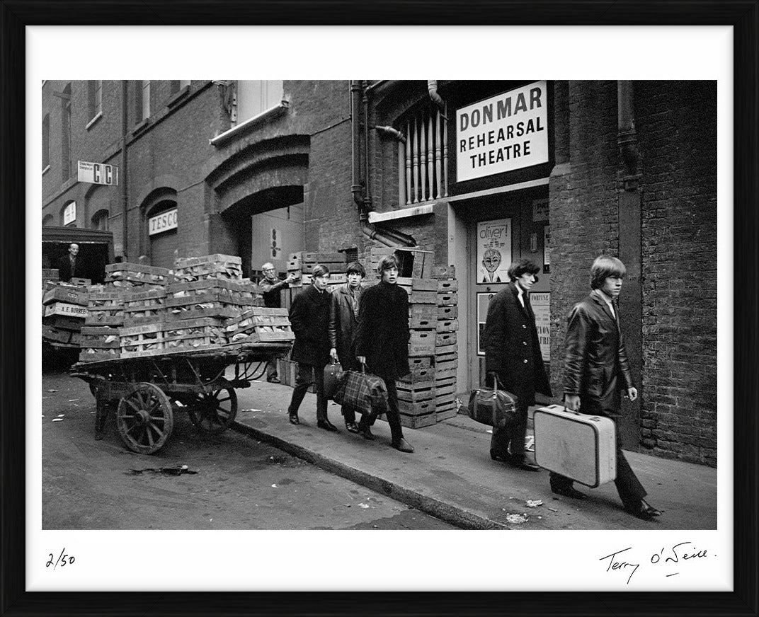 The Rolling Stones outside Donmar Theatre, 1964 by Terry O'Neill – Limited Edition Print.