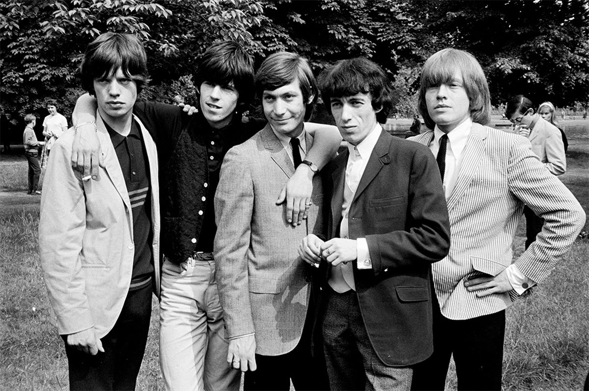 The Rolling Stones pose for a group portrait in Regent's Park, London ...