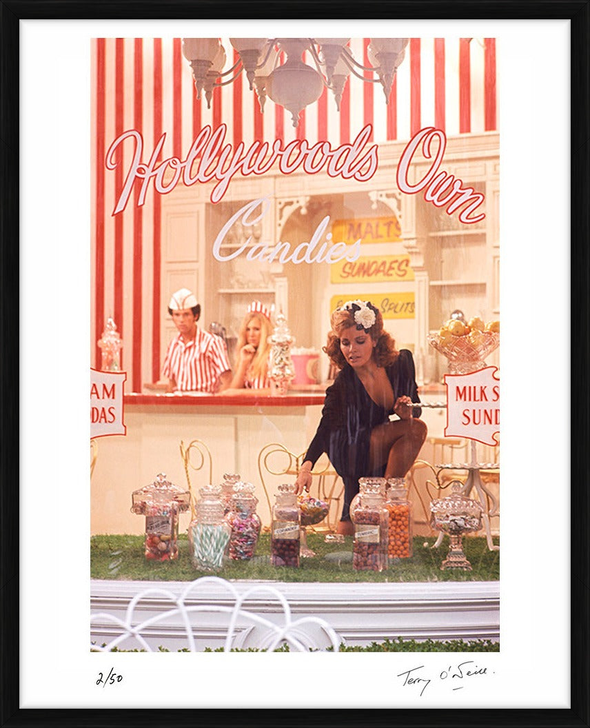 Raquel Welch in a sweet shop, 1970 by Terry O'Neill – Limited Edition Print.
