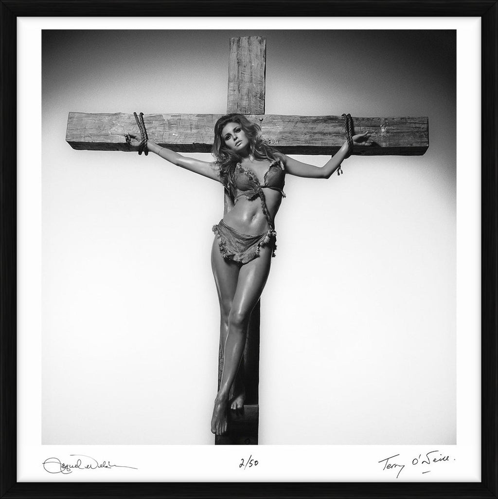 Buy Raquel Welch on the Cross, 1966 – Co-Signed Limited Edition Print in USA by Terry O'Neill – Limited Edition Print.