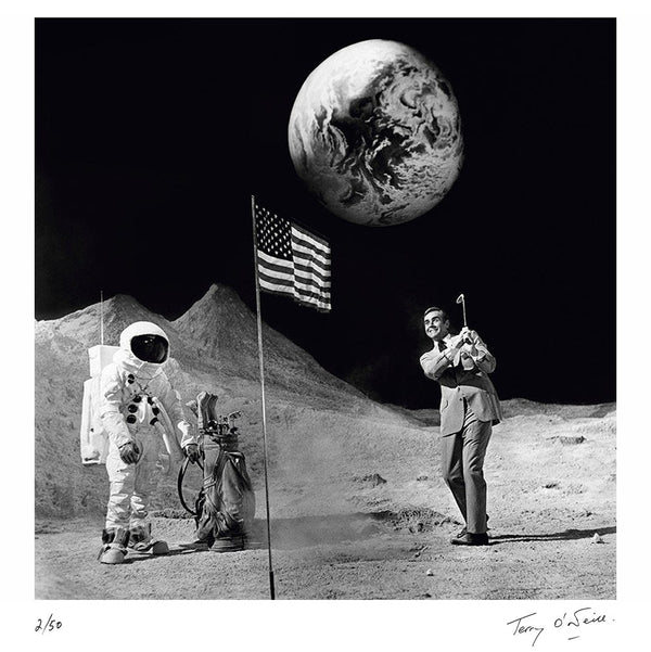 Sean Connery on the Moon, 1971 — Signed Limited Edition Print - Terry O'Neill
