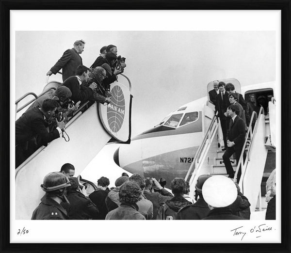 The Beatles leaving for The United States, 1964 — Limited Edition Print, framed - Terry O'Neill