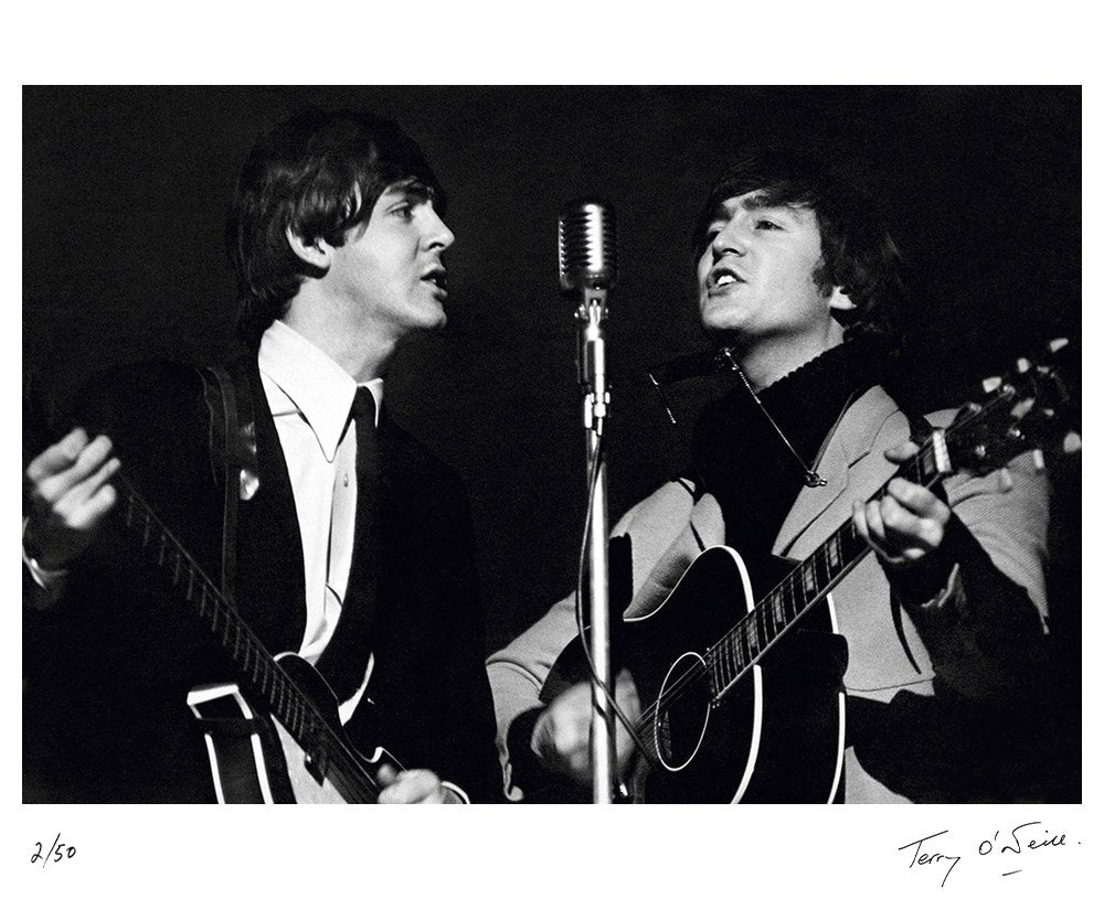 The Beatles' Paul McCartney and John Lennon at Wembley Studios in April 1964 by Terry O'Neill – Limited Edition Print.