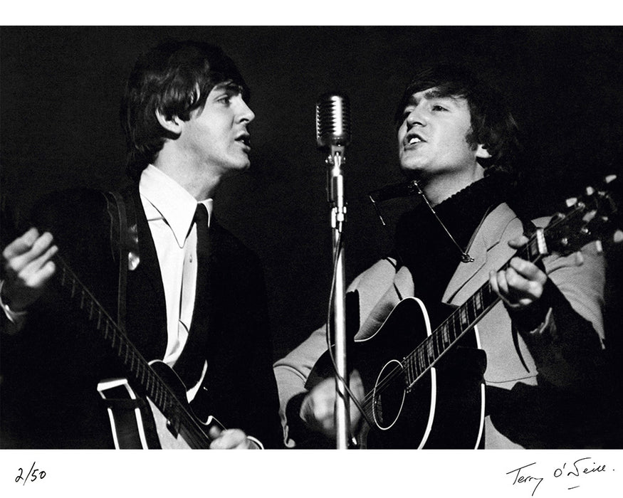 The Beatles' Paul McCartney and John Lennon at Wembley Studios in April 1964 — Limited Edition Print