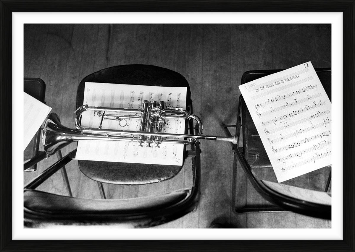 Trumpet on sheet music by Ted Williams – Limited Edition Print.