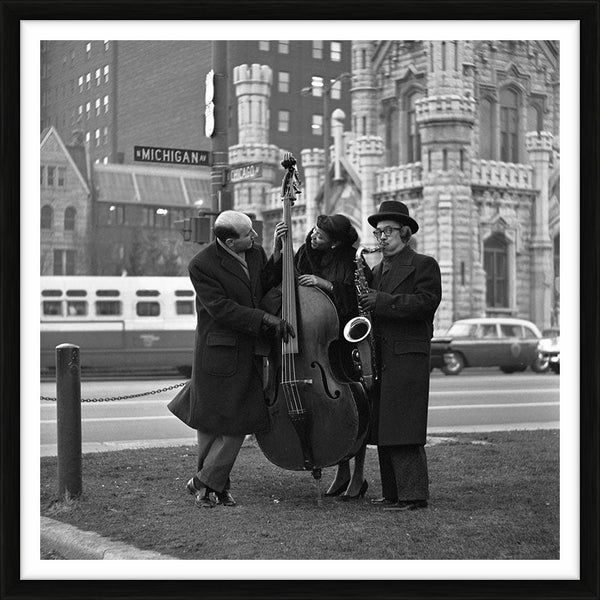 Johnny Frigo, Lurlean Hunter & Johnny Griffin for Downbeat Magazine — Limited Edition Print, framed - Ted Williams
