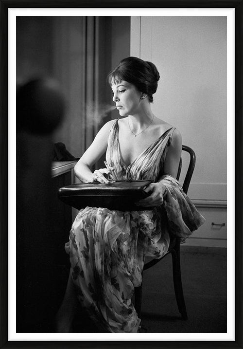 Annie Ross smoking backstage — Limited Edition Print, framed - Ted Williams