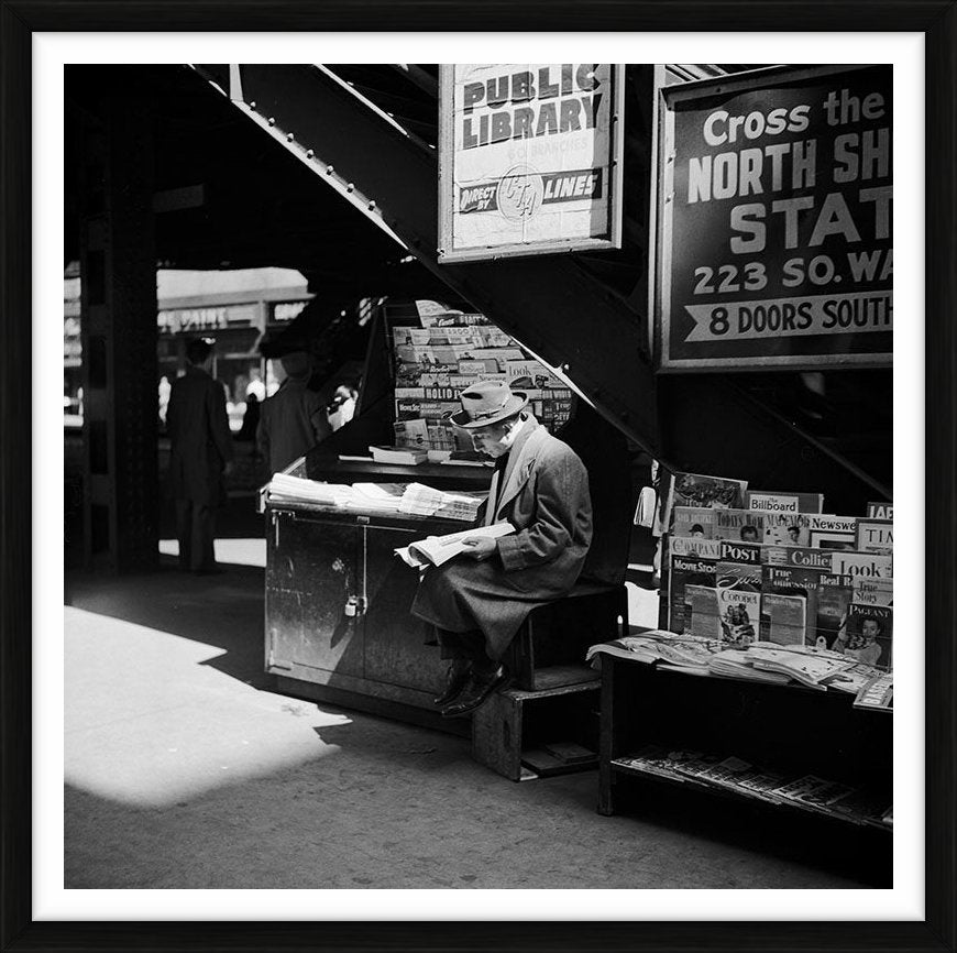 Man reading Billboard Magazine, 1950s - Limited Edition Print by Ted Williams – Limited Edition Print.