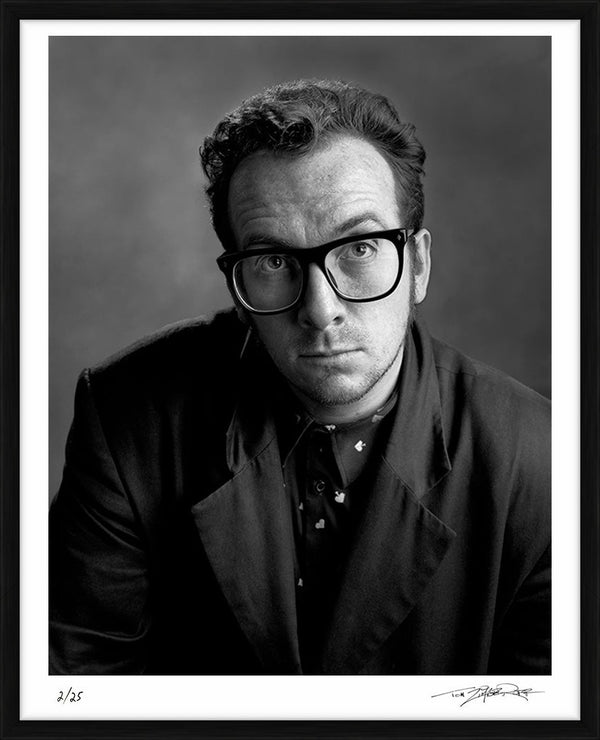 Elvis Costello for Spy magazine, 1989 — Limited Edition Print, framed - Tom Zimberoff